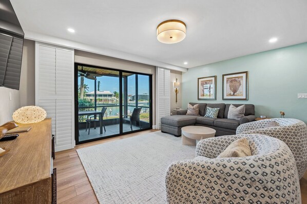 TV, DVD player - Newly Renovated Waterfront Dock View 2 bed, 2 bath at Sanibel Moorings #1341 (Sanibel)