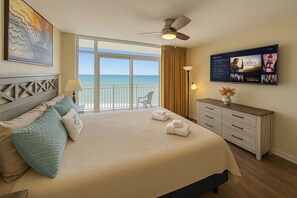 2 bedrooms, iron/ironing board, free WiFi, bed sheets - Beachfront 2-bedroom condo steps to Myrtle Beach Boardwalk (Myrtle Beach)