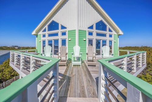 Semi-Oceanfront Hatteras Home w/ Pool, Hot Tub, Elevator, Game Room, Tiki Bar
