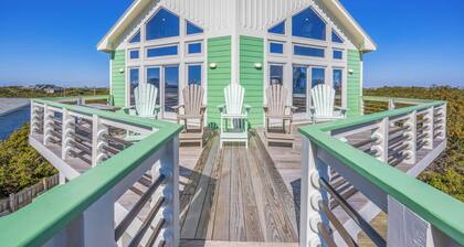 Semi-Oceanfront Hatteras Home w/ Pool, Hot Tub, Elevator, Game Room, Tiki Bar