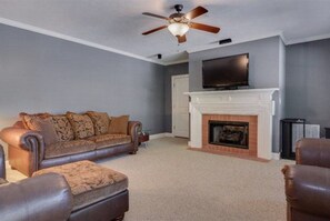 TV, fireplace, DVD player