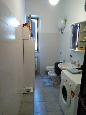 Douche, séchoir à cheveux, bidet, serviettes fournies