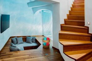 Villa, 1 Bedroom, Hot Tub (Split Level) | Living area | Flat-screen TV
