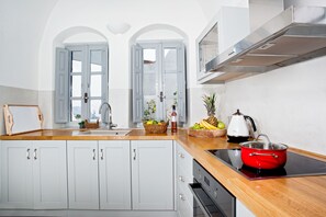 Villa, 1 Bedroom, Hot Tub (Split Level) | Private kitchen | Full-size fridge, oven, stovetop, espresso maker