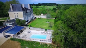 Exterior - Chateau Loire for weddings, wedding castle in France, castle rental for parties, large castle with pool for rent (Benest)