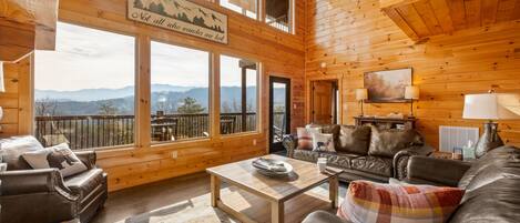 Smart TV, fireplace, video games, DVD player