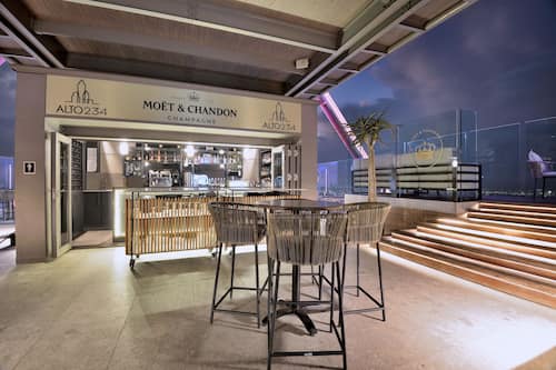Tapas bar, pool views, open daily