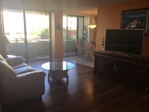 TV, DVD player, table football, ping pong