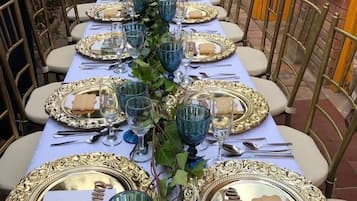 Outdoor banquet area