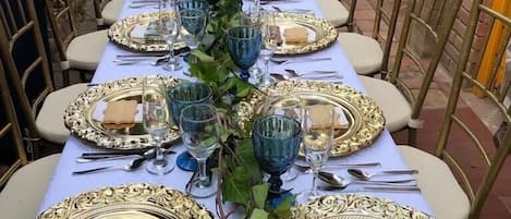 Outdoor banquet area