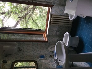 Chuveiro, produtos de toalete grátis, secador de cabelo 