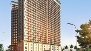 A high-rise hotel with a grid of balconies, a prominent 'Citadines' sign, and a classic architectural style with arched windows. - Citadines Blue Cove Danang (Da Nang)