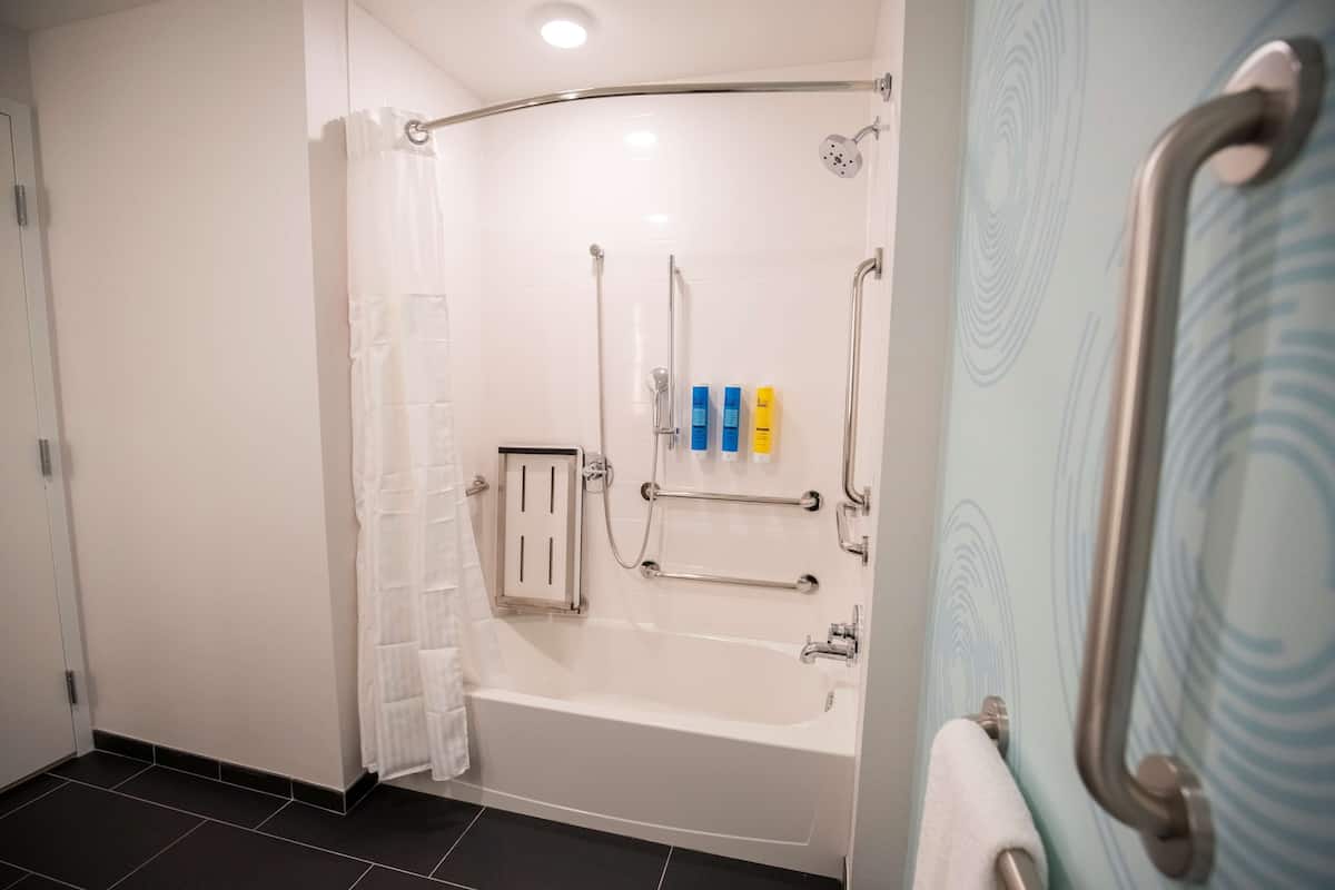 free toiletries, hair dryer, towels, soap