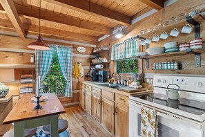Fridge, microwave, oven, stovetop - Cozy Cabin in Valle Crucis (Vilas)