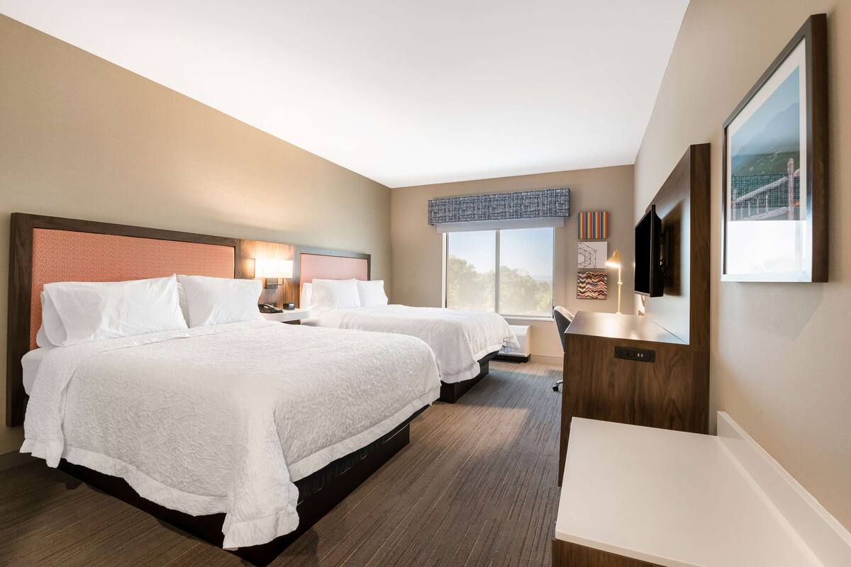 room, 2 queen beds, accessible (hearing) | 1 bedroom, in-room safe, desk, blackout curtains