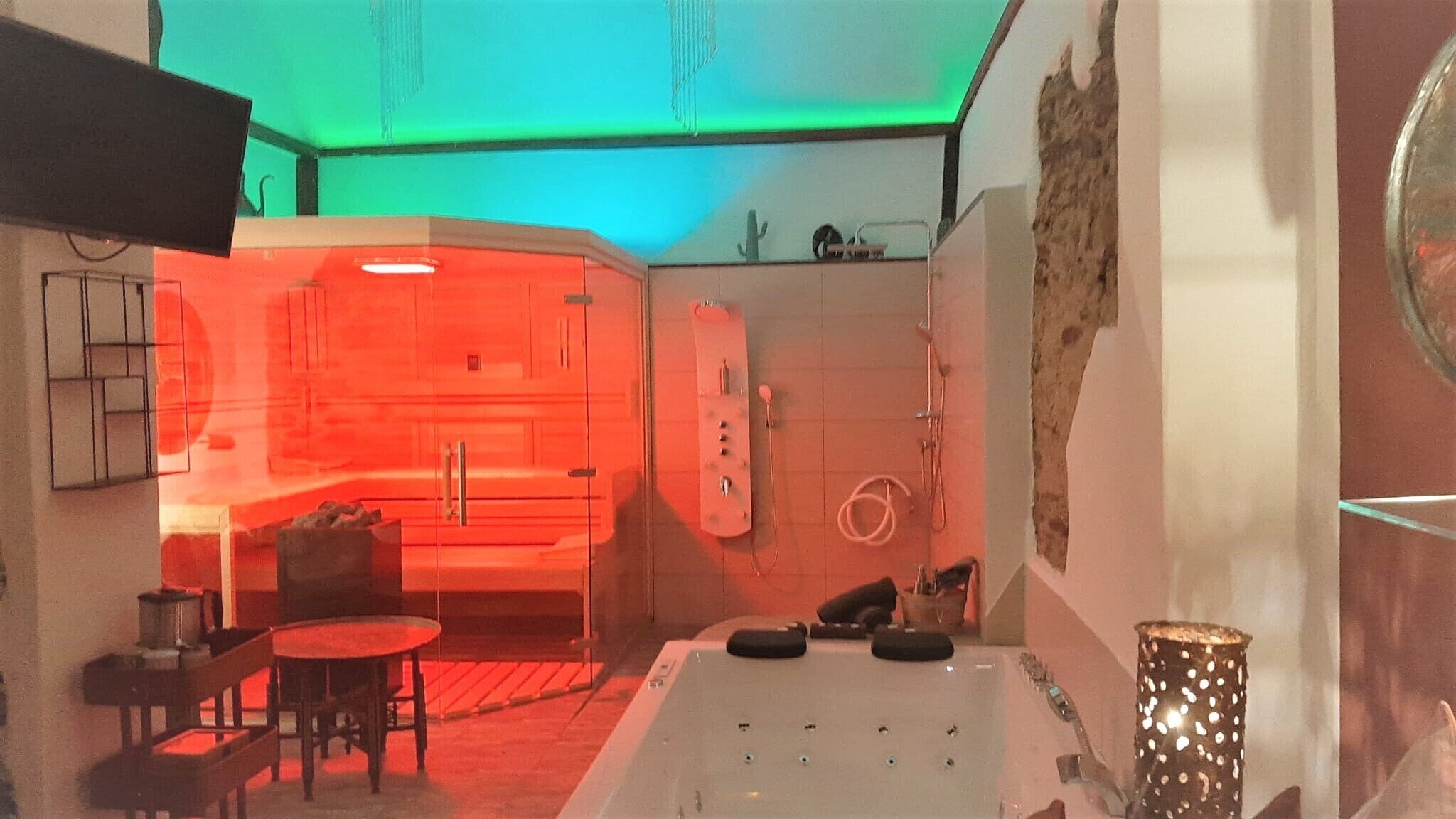 Sauna mit Lichttherapie