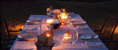 Outdoor banquet area