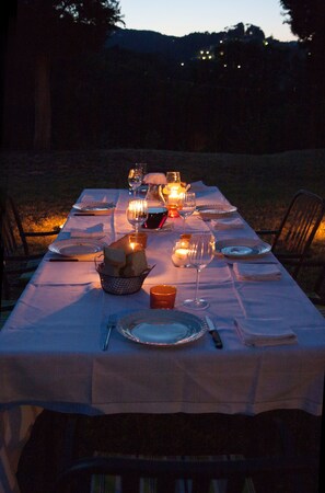 Outdoor banquet area