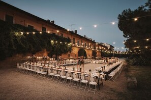 Outdoor banquet area