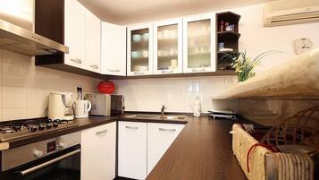 Fridge, microwave, stovetop, dishwasher