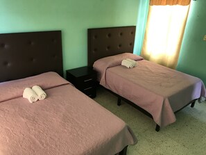 4 bedrooms, individually decorated, laptop workspace, iron/ironing board