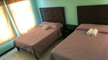 4 bedrooms, individually decorated, laptop workspace, iron/ironing board