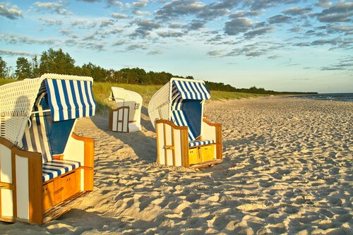 Comfortable apartment, in a quiet forest location, a few minutes' drive. to the beach 