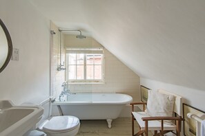 Combined shower/tub, hair dryer