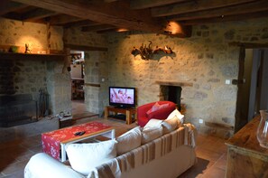 Fernseher, Kamin, DVD-Player, Tischtennisplatte