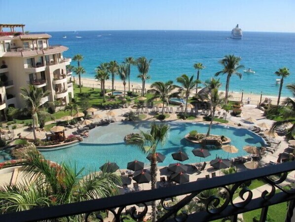 An infinity pool, a heated pool