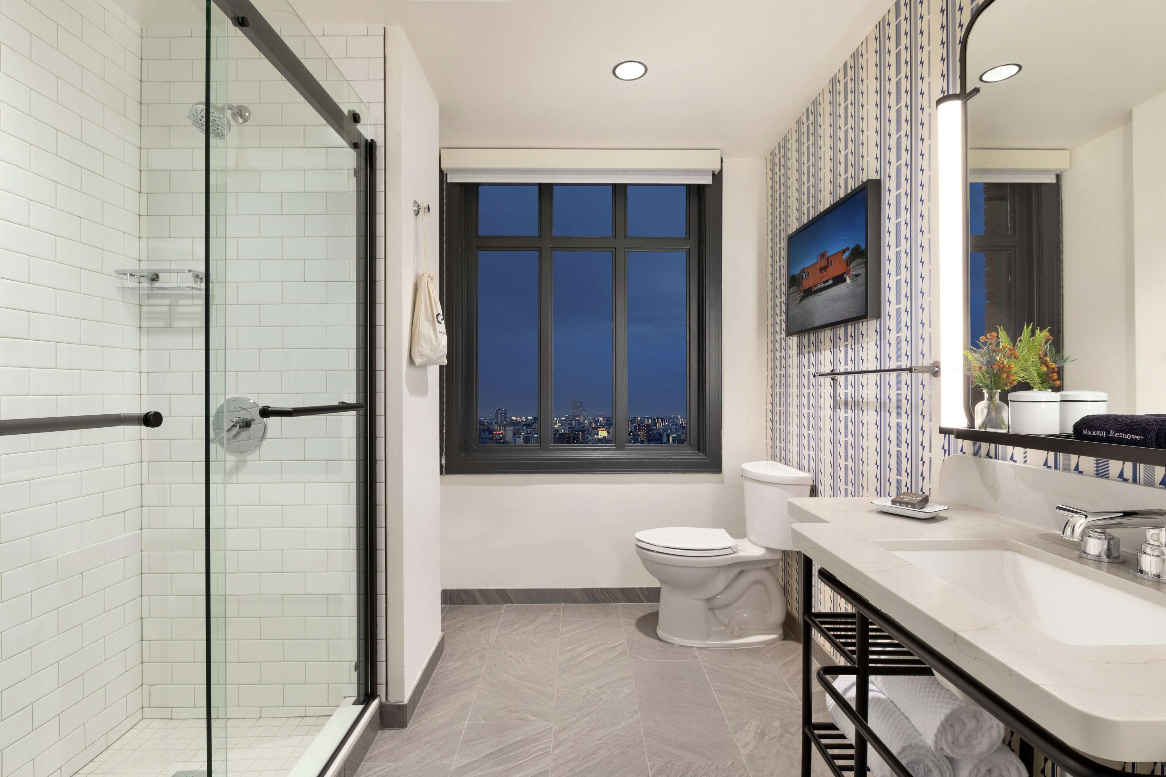 room, 1 king bed (concourse) | bathroom shower