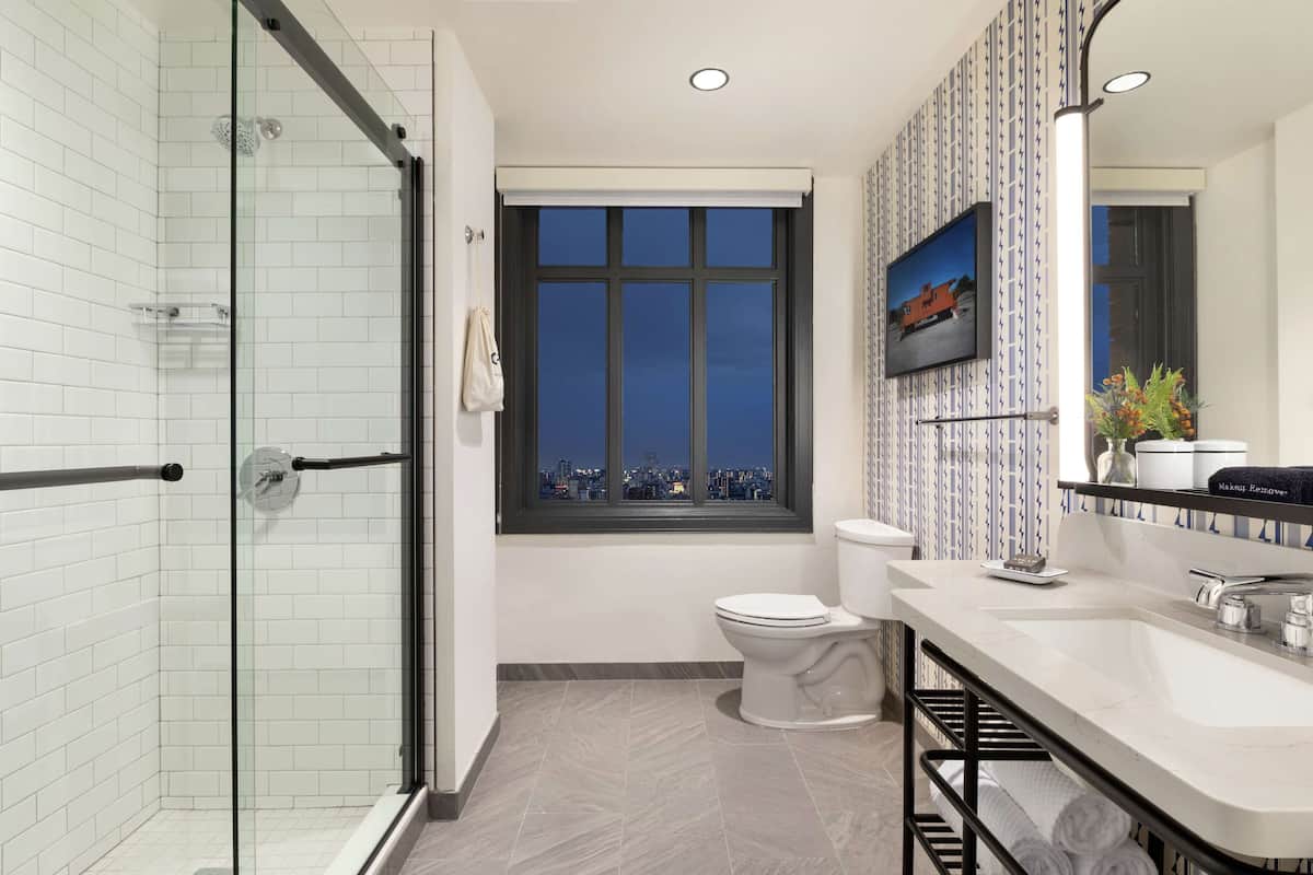 room, 1 king bed (concourse) | bathroom shower