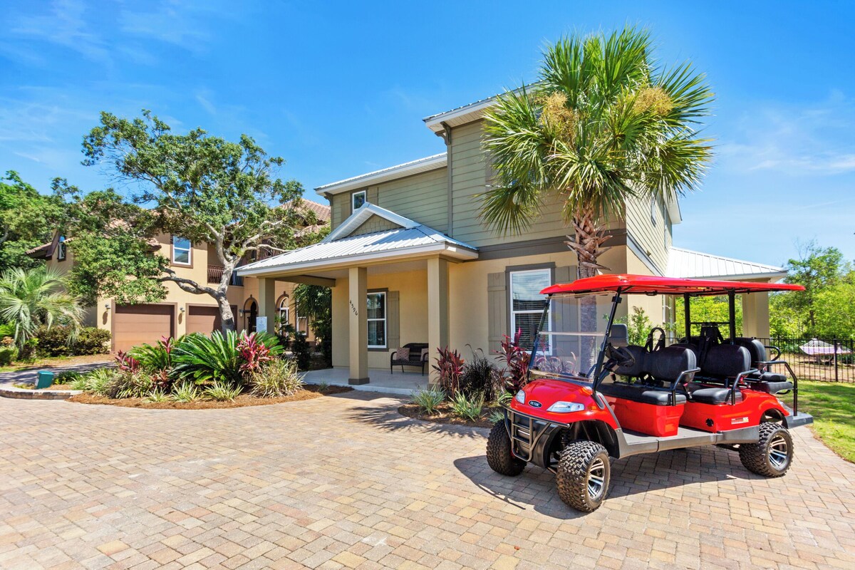 Photo 4 of Destin Sun: Secluded Home with Pool, Golf Cart, Walk to Beach