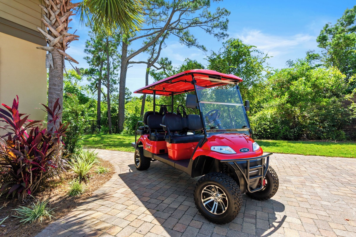 Photo 3 of Destin Sun: Secluded Home with Pool, Golf Cart, Walk to Beach