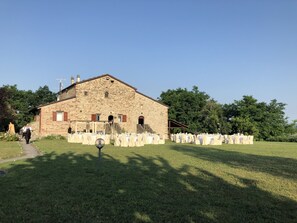 Outdoor banquet area