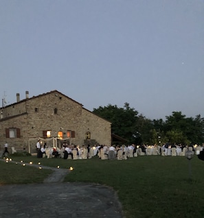 Outdoor banquet area