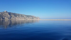 Plage, chaises longues