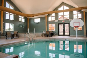 Indoor pool, open 6:00 AM to 10:00 PM, pool loungers