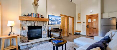 TV, fireplace, video games
