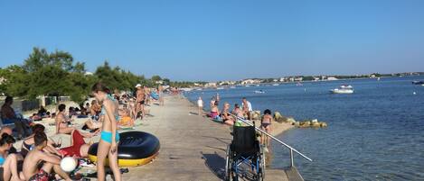 Beach nearby, sun loungers