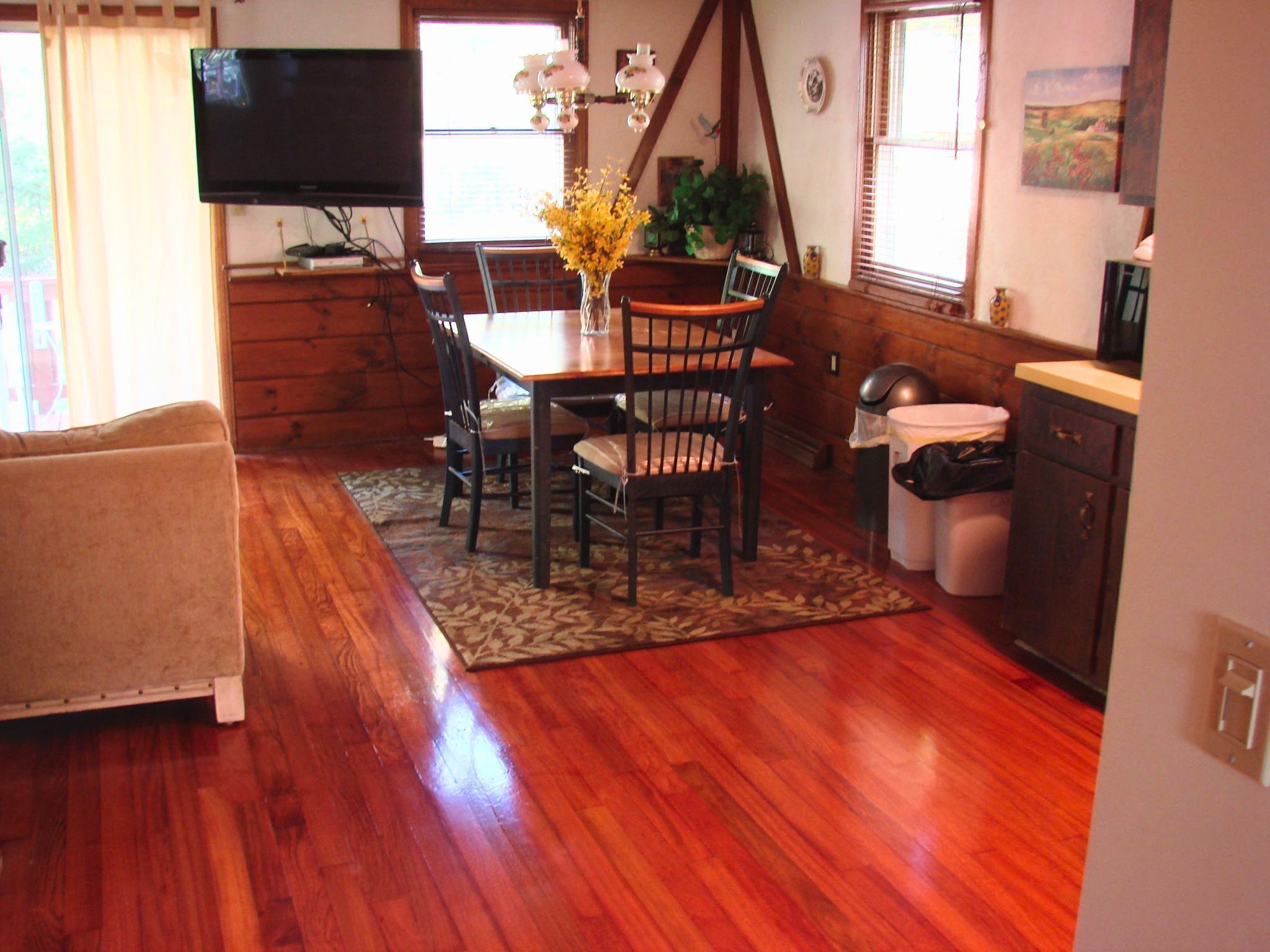 TV connectée, cheminée, lecteur de DVD