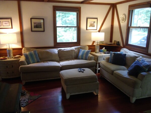 Smart TV, fireplace, DVD player