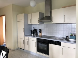 Fridge, oven, stovetop, dishwasher