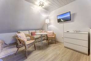 Fernseher, DVD-Player, Tischtennisplatte