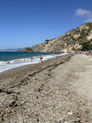 Playa en los alrededores y camastros 