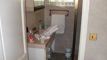 Een haardroger, handdoeken