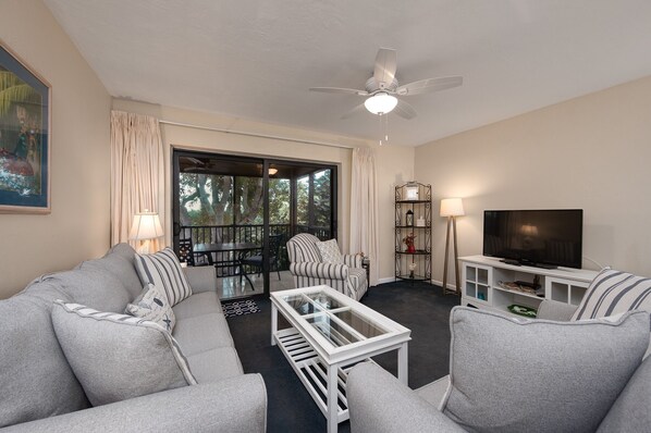 TV, DVD player - Cozy Dockside 2 bed, 2 bath at Sanibel Moorings #1622 (Sanibel)