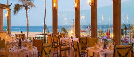 Outdoor banquet area