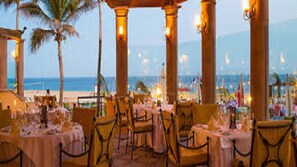 Outdoor banquet area