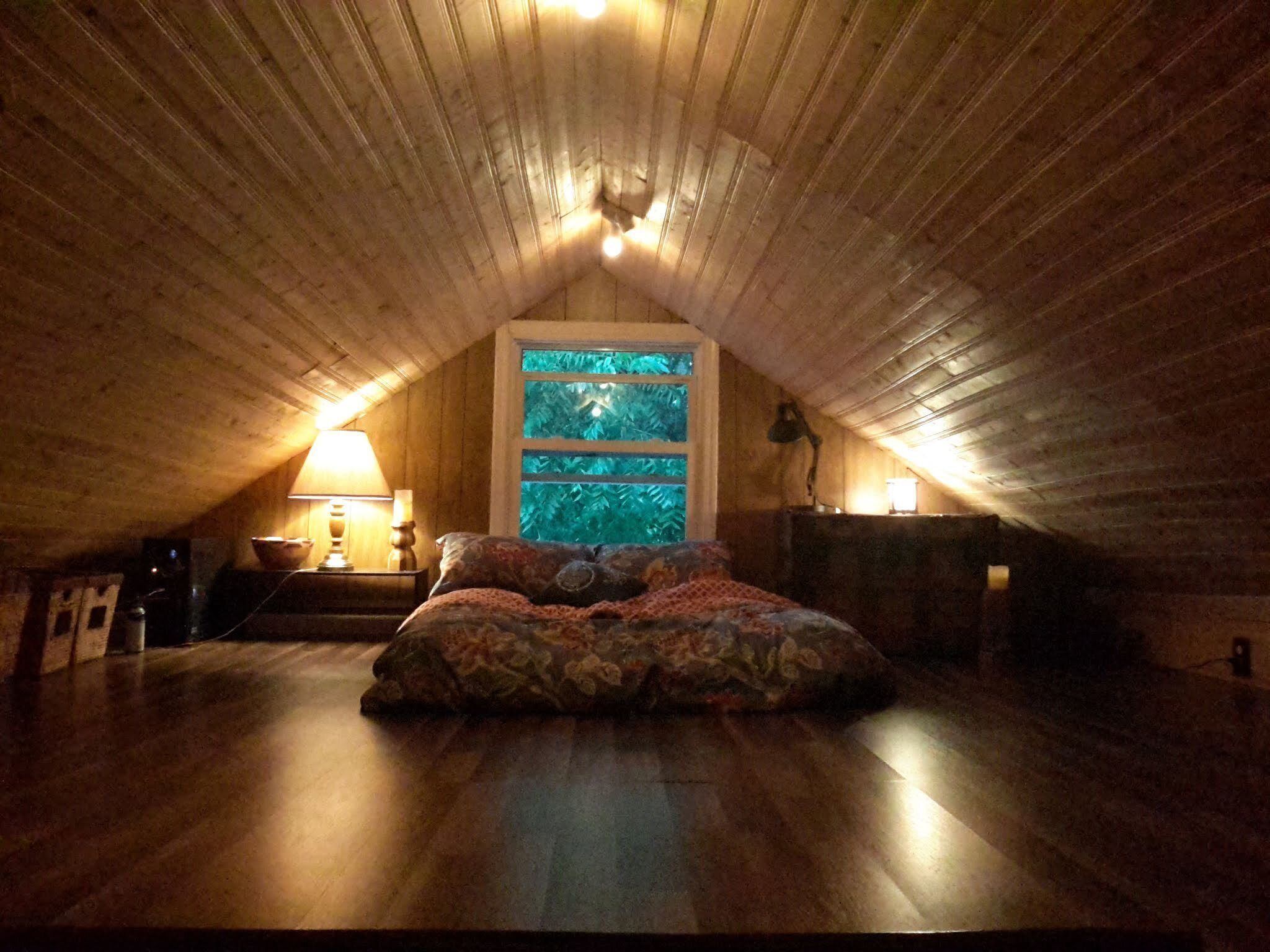 Eclectic Reading Nook in the attic